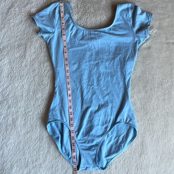 Capezio | Light Blue Capped Sleeve Ballet Leotard | XL - Picture 9 of 9